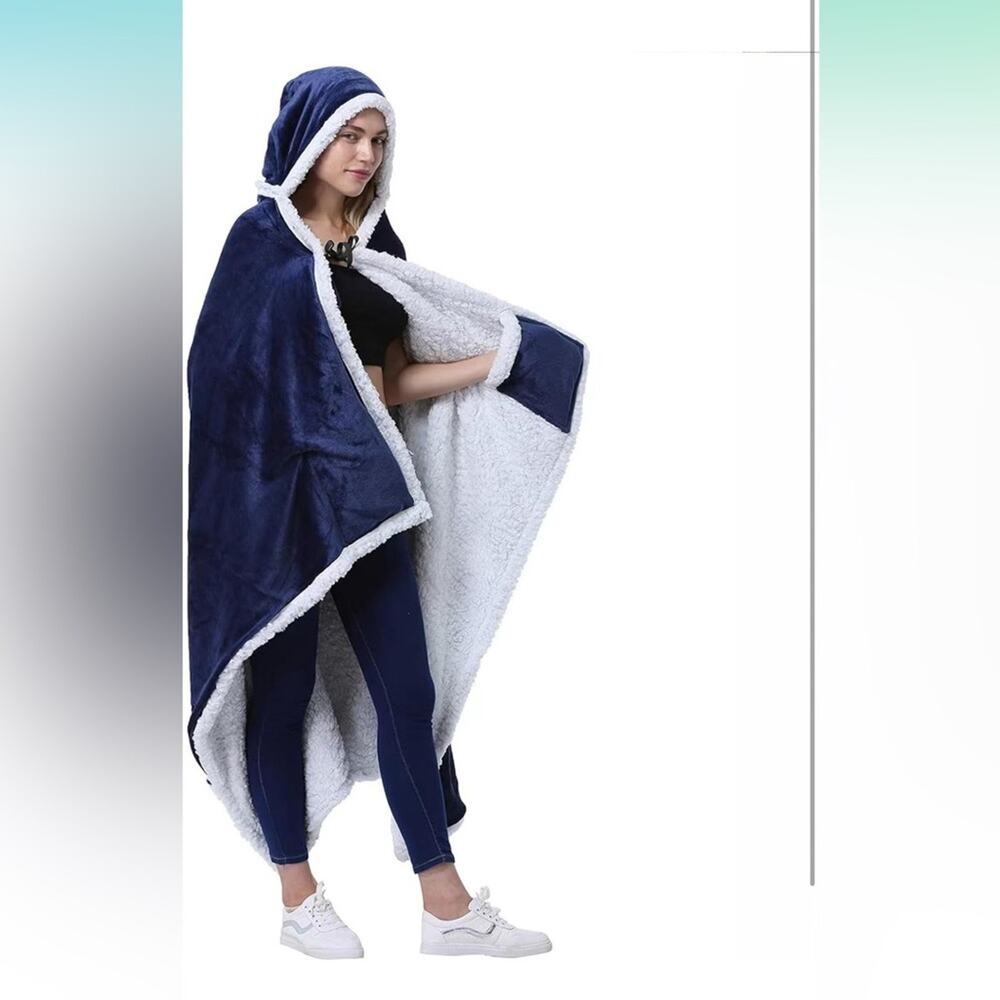 Wearable Blanket Hoodie - Daughter Son Birthday Gift for Mom, Husband Mom Wife - Picture 3 of 3